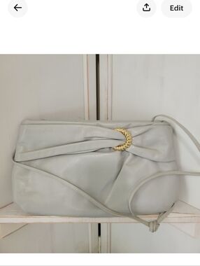 Vintage 80's Morris Moskovitz Gray Leather Purse